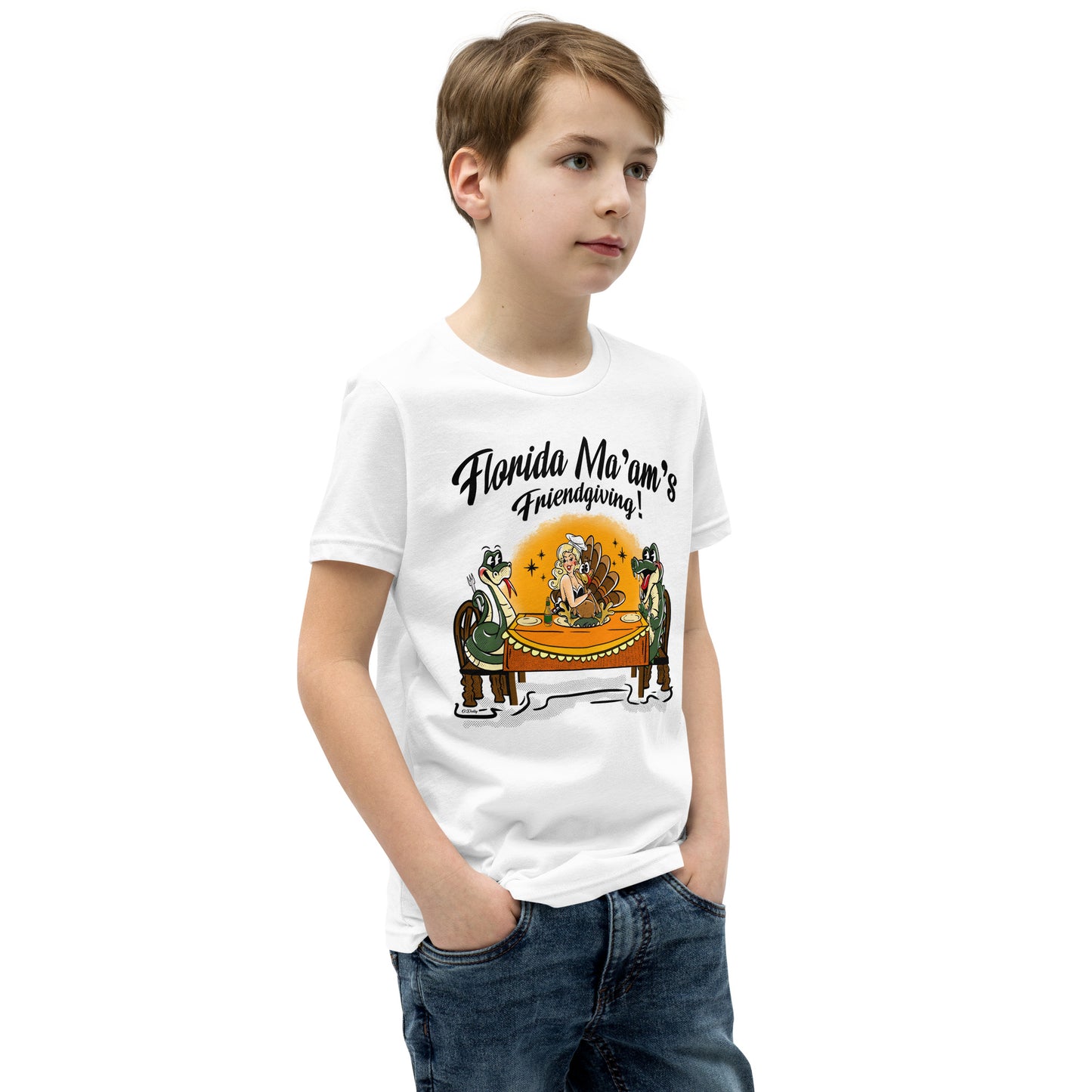 Florida Ma'am's Friendsgiving Youth Short Sleeve T-Shirt