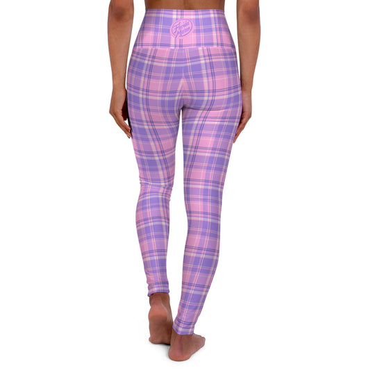 Girly Girl Purple Flannel Ultra High Waisted Leggings