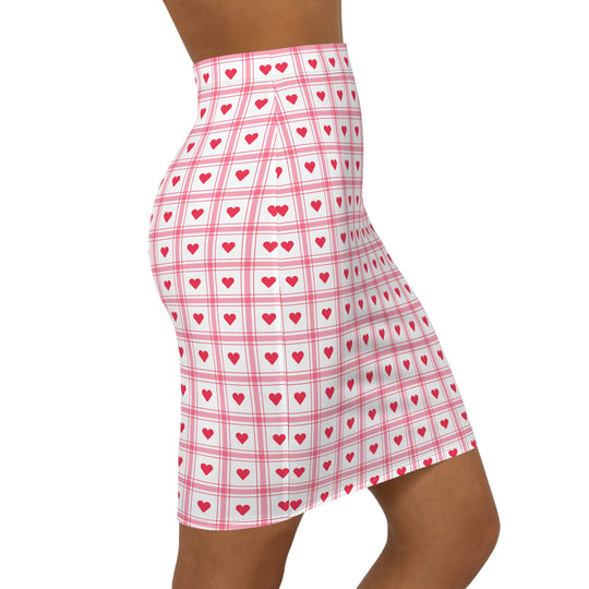 Retro Heart High Waisted Pencil Skirt