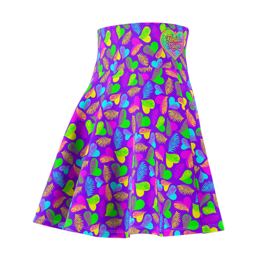 Neon Heart Ultra High Waisted Skater Skirt