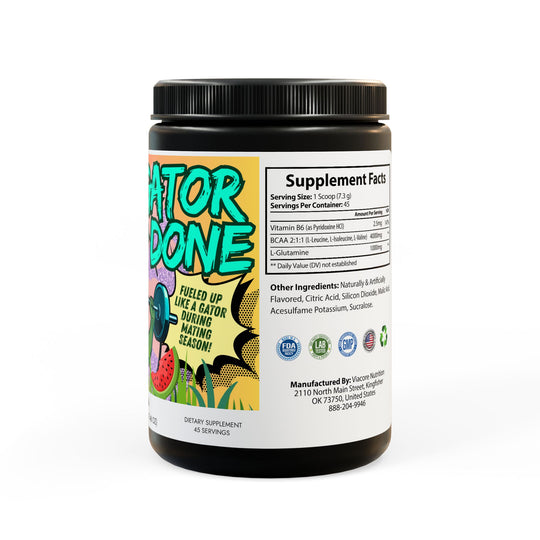 Florida Ma'am's Gator Done BCAA Supplement, Watermelon (325g, 11.46oz, 45 servings)