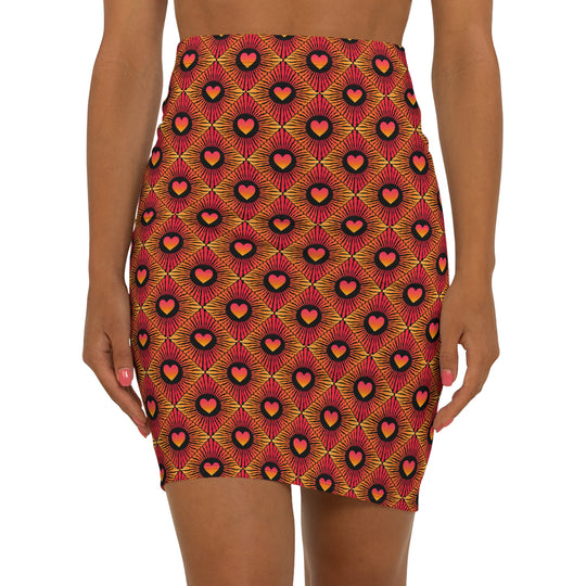 Big Bold Heart High Waisted Pencil Skirt