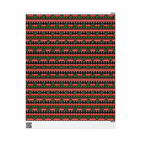Dark Winter's Night Wrapping Paper — Red & Black Holiday Gift Wrap