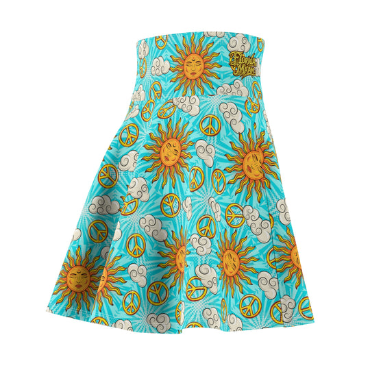 90s Tribal Sun Ultra High Waisted Skater Skirt