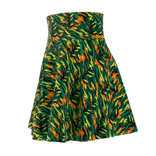 Left, Right, Left Camo Ultra High Waisted Skater Skirt