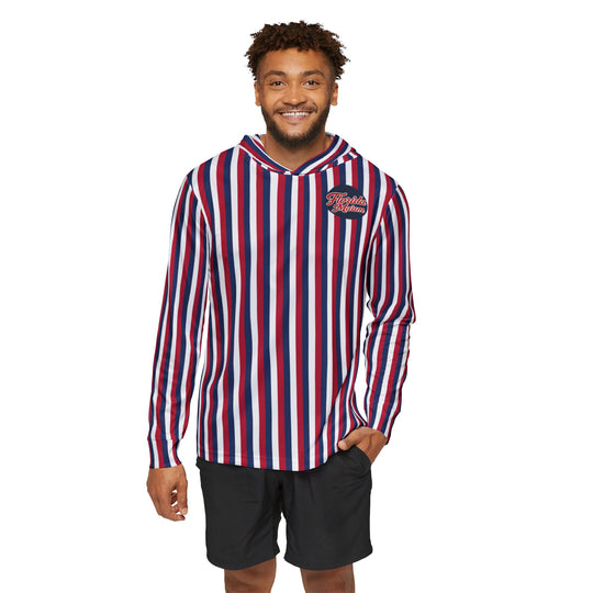 Red White and Blue Stripe SPF Sunshirt Hoodie