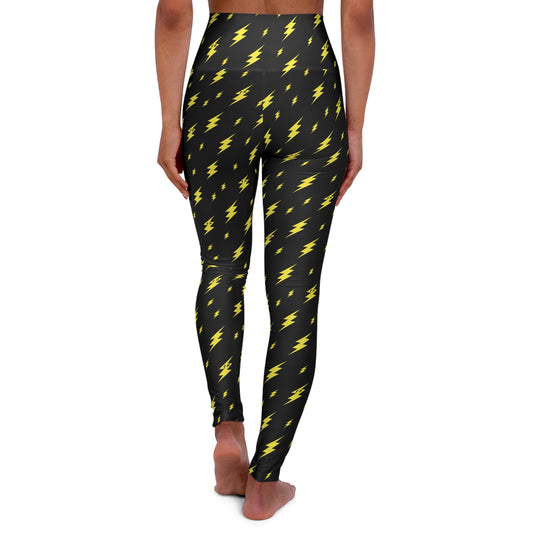 Black Lightning Bolt Ultra High Waisted Yoga Leggings