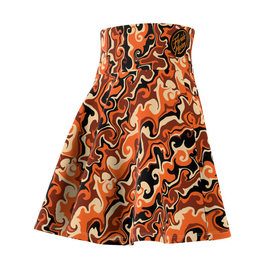 Pumpkin Spicy Ultra High Waisted Skater Skirt