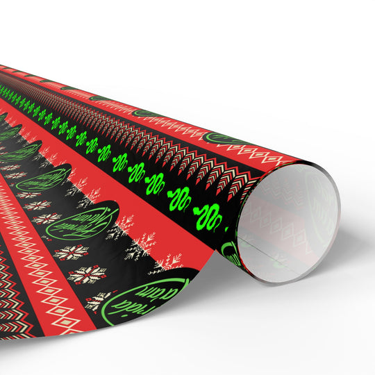 Dark Winter's Night Wrapping Paper — Red & Black Holiday Gift Wrap