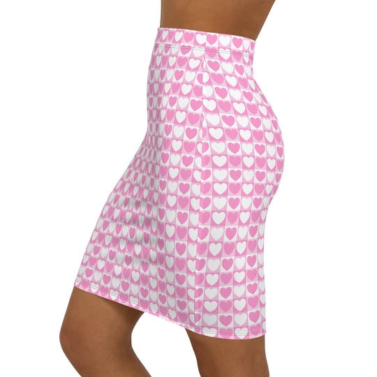 Sugar Pop Heart High Waisted Pencil Skirt