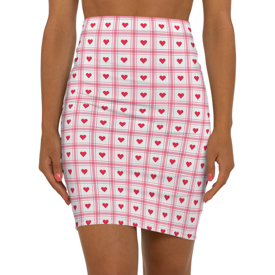 Retro Heart High Waisted Pencil Skirt