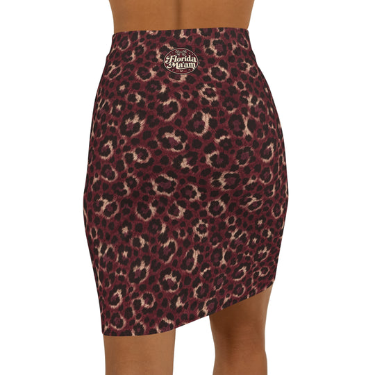 Merlot Cheetah High Waisted Pencil Skirt