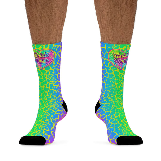 Neon Reptile Recycled Poly Socks