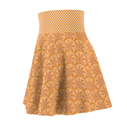 Florida Orange Slice Ultra High Waisted Skater Skirt