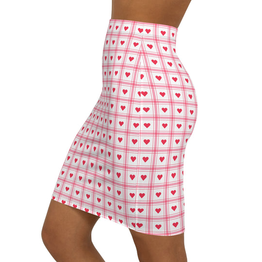 Retro Heart High Waisted Pencil Skirt