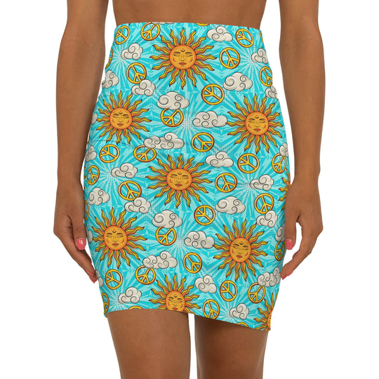 90s Tribal Sun Ultra High Waisted Pencil Skirt