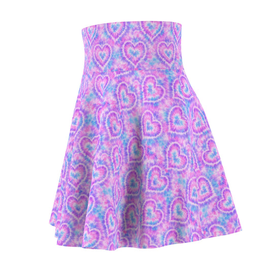 Tie Dye Heart Ultra High Waisted Skater Skirt