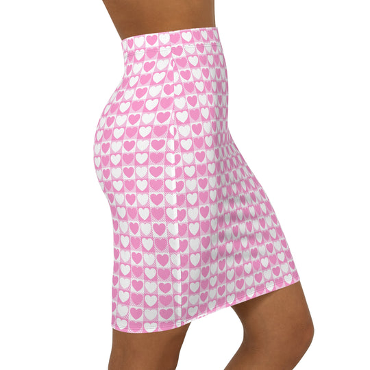 Sugar Pop Heart High Waisted Pencil Skirt