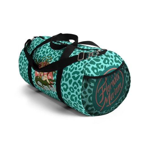 Cat Walk Blonde Gator Ridin' Leopard Duffle Bag