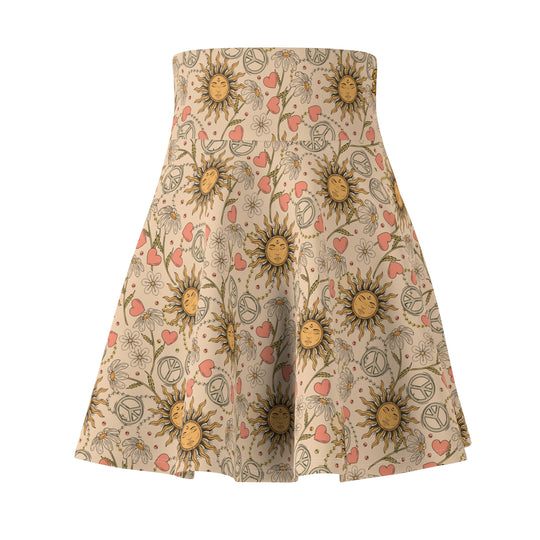 Tea Stained Nostalgia Ultra High Waisted Skater Skirt