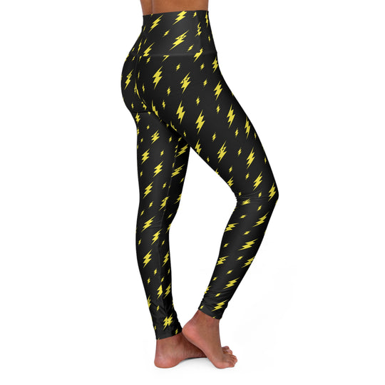 Black Lightning Bolt Ultra High Waisted Yoga Leggings