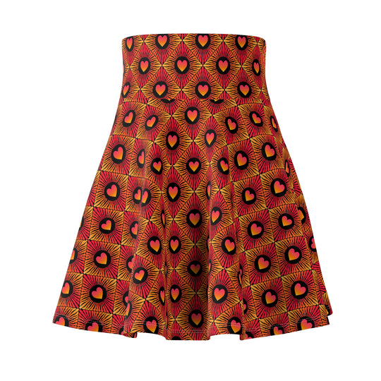 Big Bold Heart Ultra High Waisted Skater Skirt