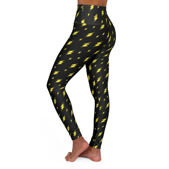 Black Lightning Bolt Ultra High Waisted Yoga Leggings