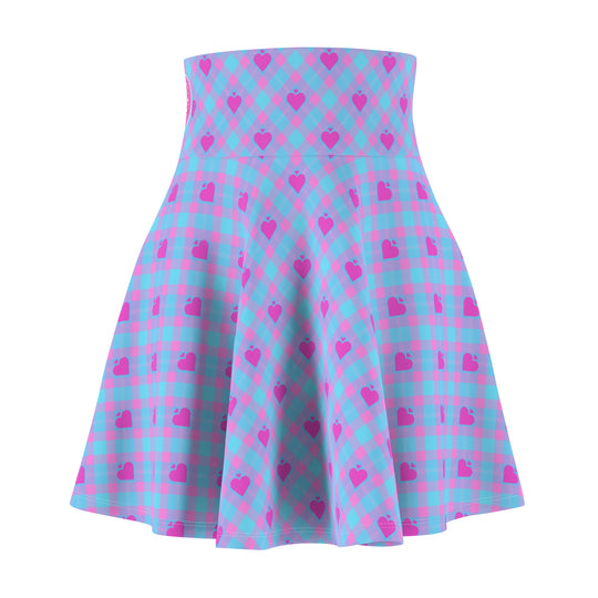 Tartan Heart Ultra High Waisted Skater Skirt