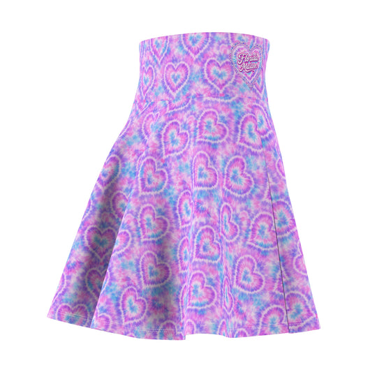Tie Dye Heart Ultra High Waisted Skater Skirt