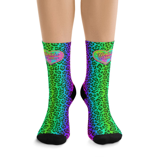Lime Leopard Recycled Poly Socks
