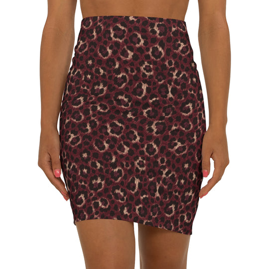 Merlot Cheetah High Waisted Pencil Skirt