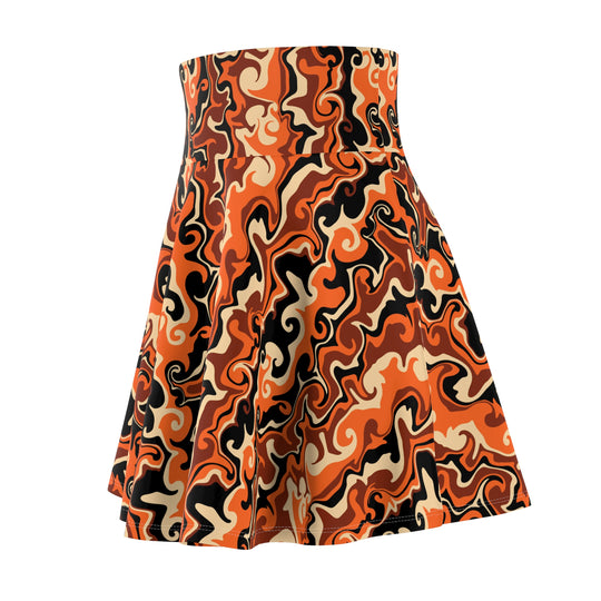 Pumpkin Spicy Ultra High Waisted Skater Skirt