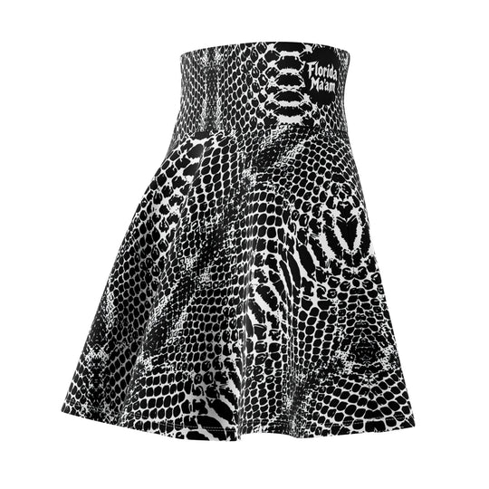 Heavy Metal Reptile High Waisted Skater Skirt