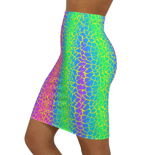 Neon Reptile High Waisted Pencil Skirt