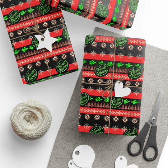 Dark Winter's Night Wrapping Paper — Red & Black Holiday Gift Wrap