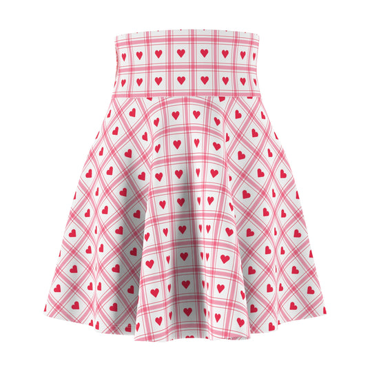 Retro Heart Ultra High Waisted Skater Skirt
