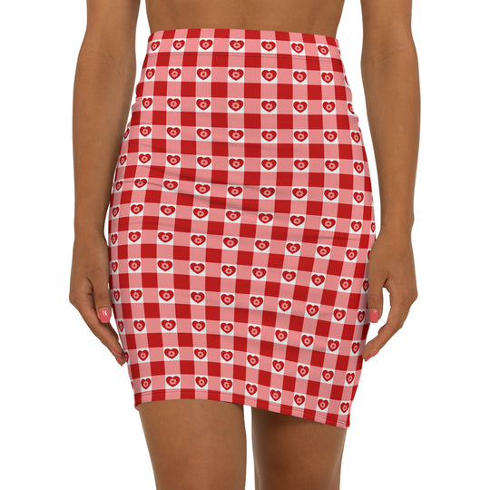 Classic Cherry Heart High Waisted Pencil Skirt