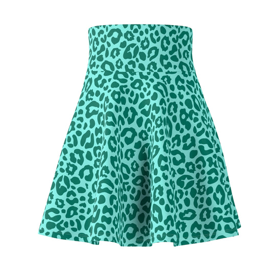 Cat Walk Leopard Ultra High Waisted Skater Skirt