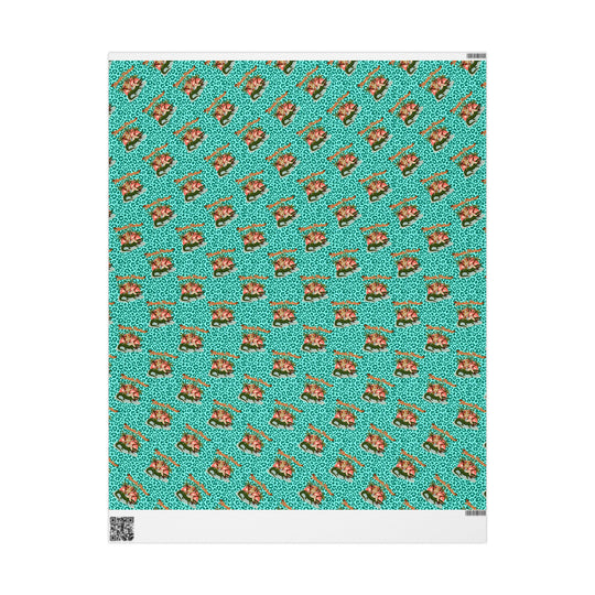 Gator Ridin' Babe Cat Walk Wrapping Paper — Turquoise Animal Print Gift Wrap