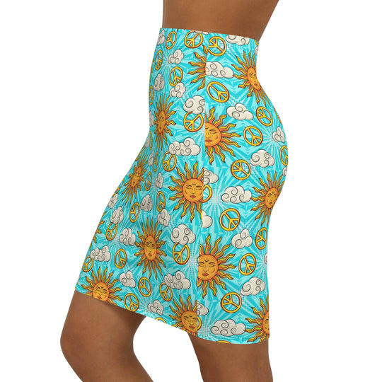 90s Tribal Sun Ultra High Waisted Pencil Skirt
