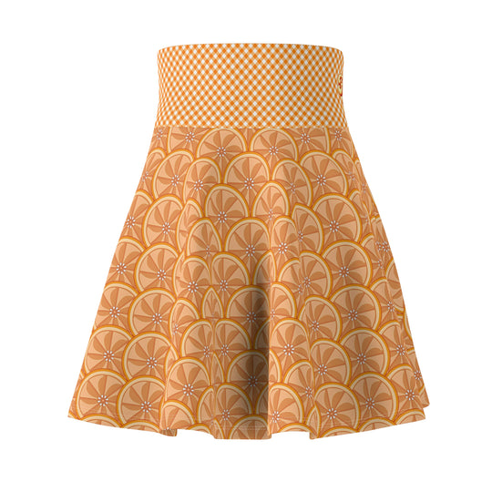 Florida Orange Slice Ultra High Waisted Skater Skirt