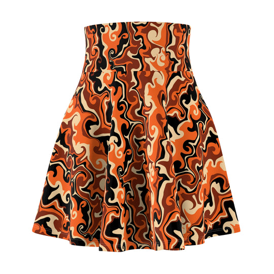 Pumpkin Spicy Ultra High Waisted Skater Skirt