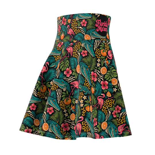 Gator Glow High Waisted Skater Skirt