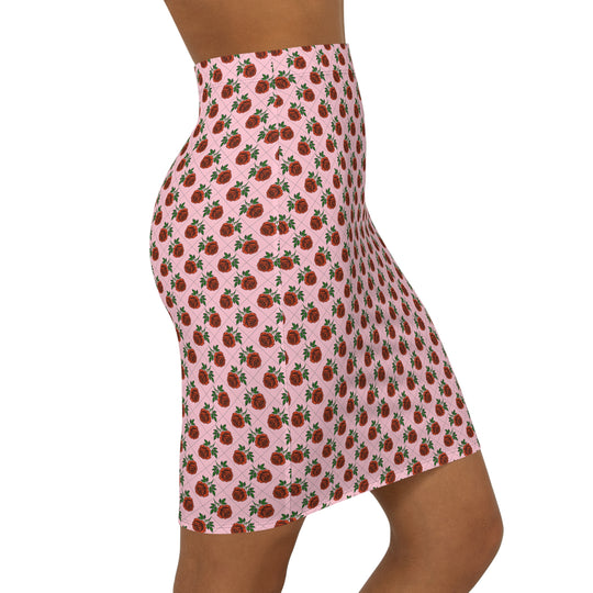 Lattice Rose High Waisted Pencil Skirt