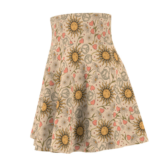 Tea Stained Nostalgia Ultra High Waisted Skater Skirt
