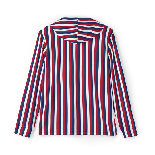 Red White and Blue Stripe SPF Sunshirt Hoodie