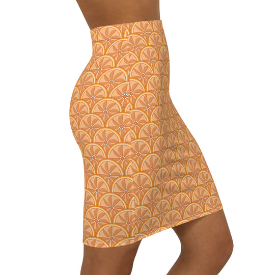 Florida Orange Slice Ultra High Waisted Pencil Skirt