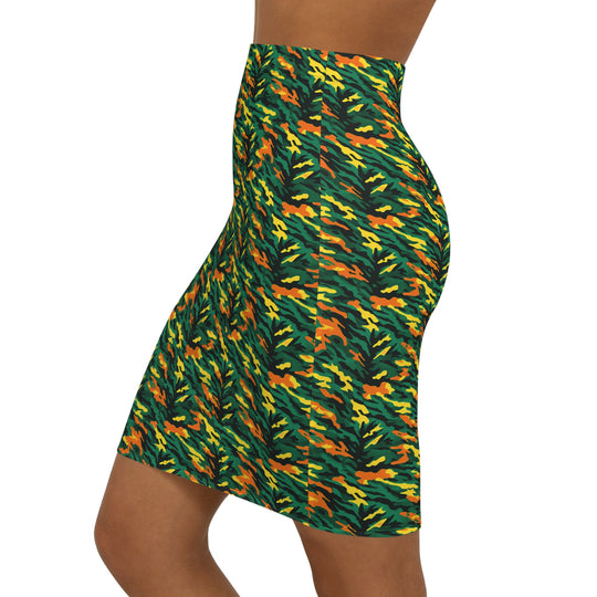 Left, Right, Left Camo High Waisted Pencil Skirt