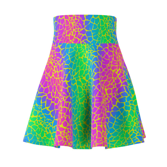 Neon Reptile Ultra High Waisted Skater Skirt