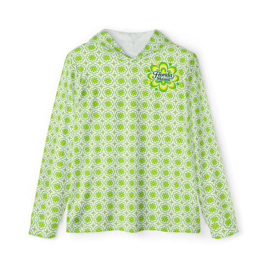 Retro Lime Tile SPF Sun Shirt Hoodie